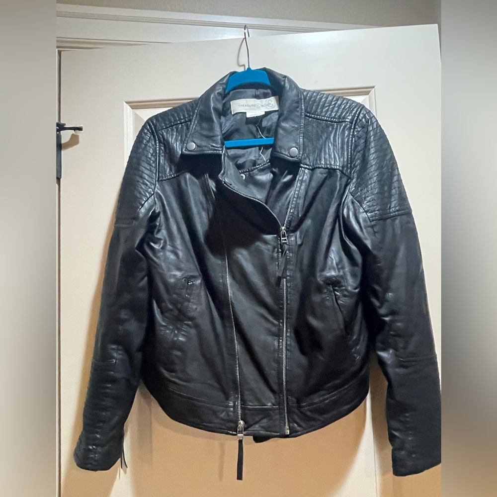 Treasure & Bond Genuine Leather Moto Jacket